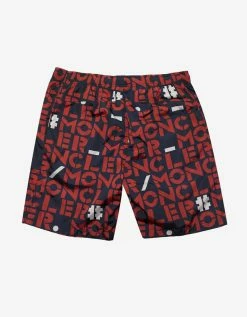 2 Moncler 1952 All-Over Logo Print Nylon Bermuda Shorts