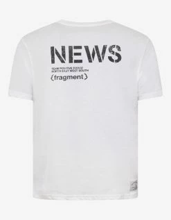 7 Moncler Fragment Hiroshi Fujiwara White News Logo Print T-Shirt Clothing