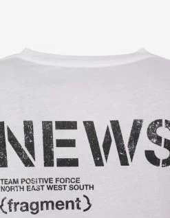 Budget 👍 7 Moncler Fragment Hiroshi Fujiwara White News Logo Print T-Shirt Clothing 👍 10 7 Moncler Fragment Hiroshi Fujiwara White News Logo Print T-Shirt Clothing