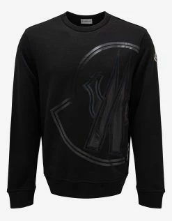 Moncler Black Maxi Logo Sweatshirt Clothing