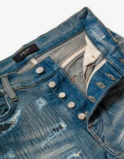 Amiri Clothing All Over Repair Clay Indigo Jeans