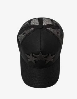 Amiri Black 3 Star Trucker Hat Accessories