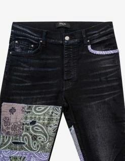 Brand new 💯 Amiri Clothing Bandana Art Patch Aged Black 👖 Jeans ⌛ 14 Amiri Clothing Bandana Art Patch Aged Black Jeans