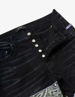 Brand new 💯 Amiri Clothing Bandana Art Patch Aged Black 👖 Jeans ⌛ 12 Amiri Clothing Bandana Art Patch Aged Black Jeans