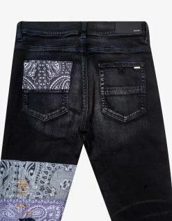 Brand new 💯 Amiri Clothing Bandana Art Patch Aged Black 👖 Jeans ⌛ 16 Amiri Clothing Bandana Art Patch Aged Black Jeans
