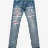 Amiri Bandana Thrasher Clay Indigo Jeans Clothing