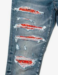 Amiri Bandana Thrasher Clay Indigo Jeans Clothing