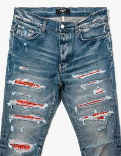 Amiri Bandana Thrasher Clay Indigo Jeans Clothing