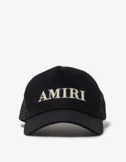 Black Amiri Logo Trucker Hat