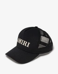 Black Amiri Logo Trucker Hat