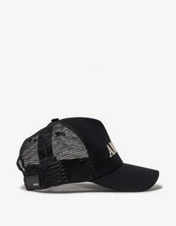 Black Amiri Logo Trucker Hat