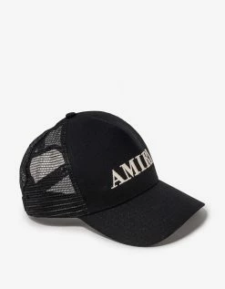 Black Amiri Logo Trucker Hat