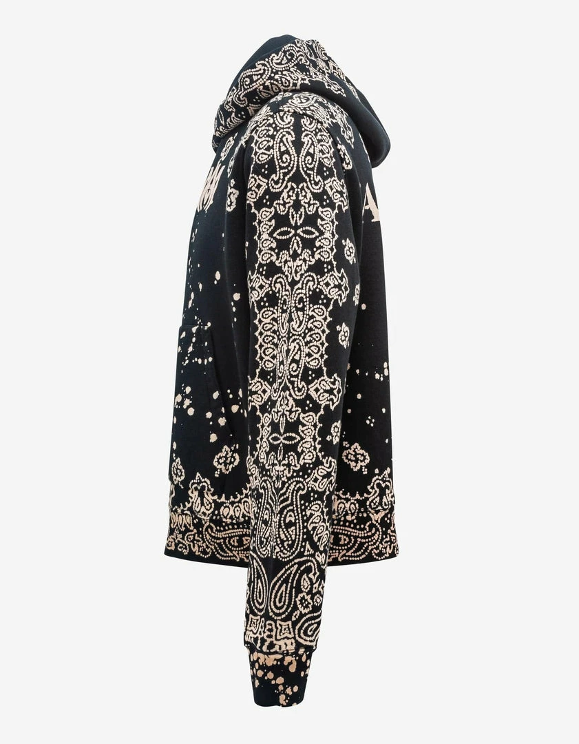 Wholesale 💯 Amiri Black Bandana Bleach All Over Hoodie Clothing 🥰 5 Amiri Black Bandana Bleach All Over Hoodie Clothing