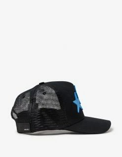 Amiri Accessories Black & Blue Three Star Trucker Hat