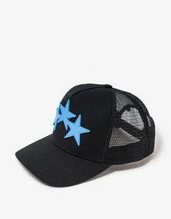 Amiri Accessories Black & Blue Three Star Trucker Hat