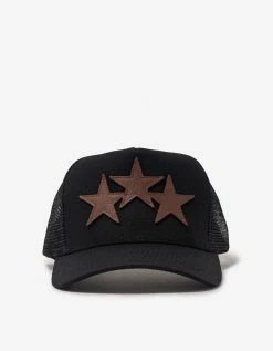 Amiri Black & Brown Three Star Trucker Hat Accessories