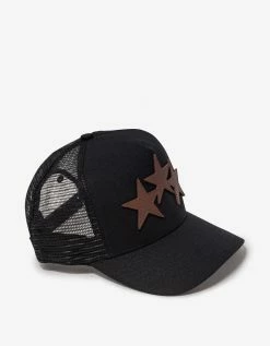 Amiri Black & Brown Three Star Trucker Hat Accessories