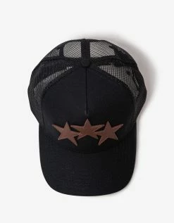 Amiri Black & Brown Three Star Trucker Hat Accessories