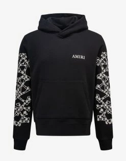 Amiri Black Checkered Bones Hoodie Clothing