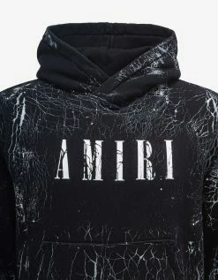 Amiri Black Cracked Dye Core Logo Hoodie Clothing