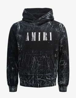 Amiri Black Cracked Dye Core Logo Hoodie Clothing
