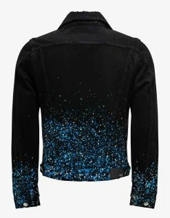Amiri Black Crystal Painter Trucker Jacket Clothing
