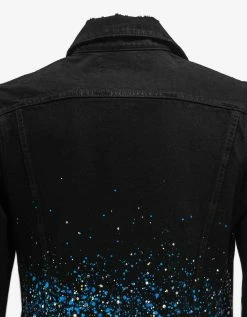 Amiri Black Crystal Painter Trucker Jacket Clothing