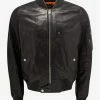 Amiri Black Leather Bomber Jacket