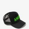 Amiri Accessories Black & Lime Arts Stencil Trucker Hat