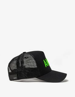 Amiri Accessories Black & Lime Arts Stencil Trucker Hat