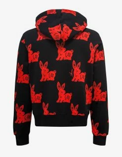 Amiri Black Rabbit Allover Hoodie Clothing