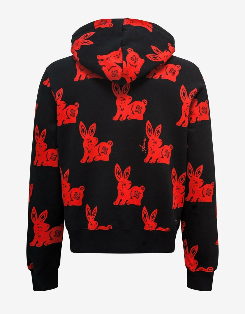Best Sale π Amiri Black Rabbit Allover Hoodie Clothing π― 4 Amiri Black Rabbit Allover Hoodie Clothing