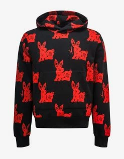 Amiri Black Rabbit Allover Hoodie Clothing