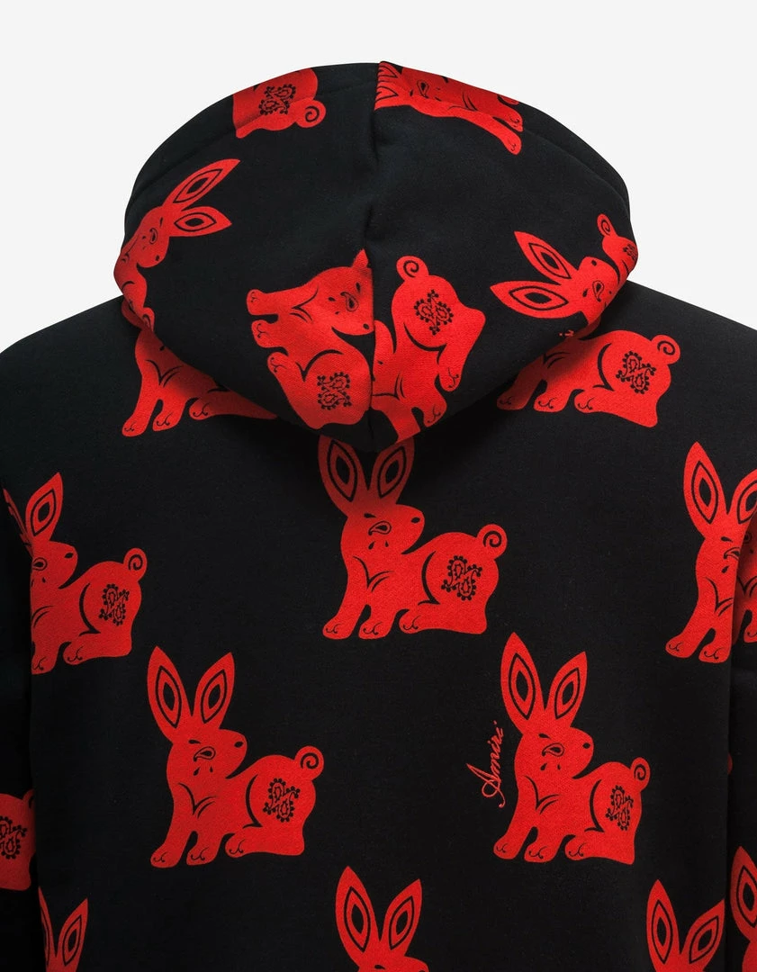 Best Sale π Amiri Black Rabbit Allover Hoodie Clothing π― 7 Amiri Black Rabbit Allover Hoodie Clothing