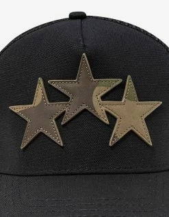 Amiri Black Three Star Trucker Hat Accessories