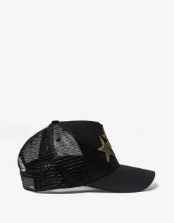 Amiri Black Three Star Trucker Hat Accessories