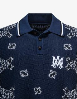 Amiri Clothing Blue Bandana Polo T-Shirt