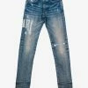 Amiri Blue Distressed Logo Jeans