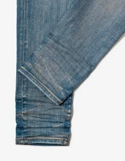 Amiri Blue Distressed Logo Jeans