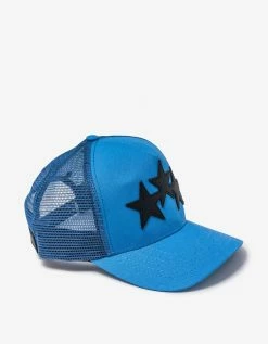 Amiri Accessories Blue Three Star Trucker Hat