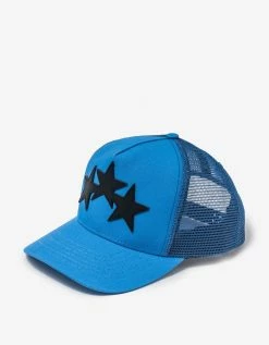 Amiri Accessories Blue Three Star Trucker Hat