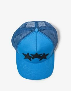 Amiri Accessories Blue Three Star Trucker Hat