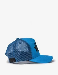 Amiri Accessories Blue Three Star Trucker Hat