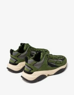 Amiri Bone Runner Olive Green & Black Trainers