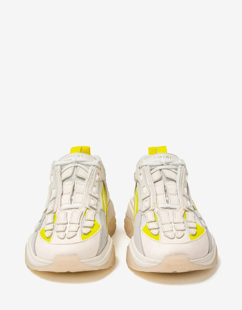Hot Sale ✨ Amiri Bone Runner White & Yellow Trainers 🧨 7 Amiri Bone Runner White & Yellow Trainers