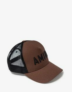 Amiri Brown Arts Stencil Trucker Hat