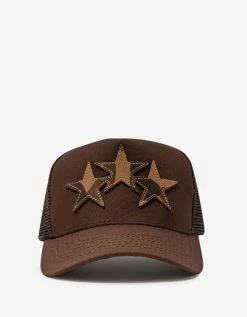 Amiri Brown Three Star Trucker Hat Accessories