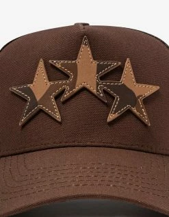 Amiri Brown Three Star Trucker Hat Accessories
