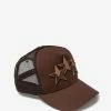 Amiri Brown Three Star Trucker Hat Accessories