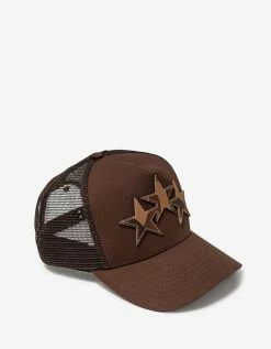 Amiri Brown Three Star Trucker Hat Accessories